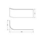 J Shape Shower Bath Right Hand with Front Panel & Chrome Bath Screen  with Towel Rail 1700 x 750mm - Jersey