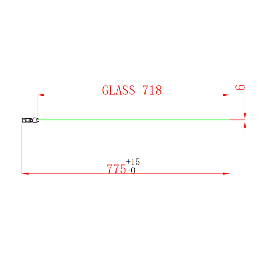 Black Hinged Shower Bath Screen 1450 x 775mm - Taurus