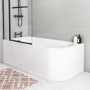 Bali Matt White Toilet and Basin Vanity Combination with J Shape Left Hand Bath & Screen Suite