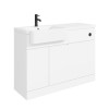 Bali Matt White Toilet and Basin Vanity Combination with J Shape Left Hand Bath &amp; Screen Suite