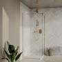 1400x800mm Brushed Bronze Wet Room Shower Screen Enclosure - Corvus