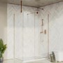1400x800mm Brushed Bronze Wet Room Shower Screen Enclosure - Corvus