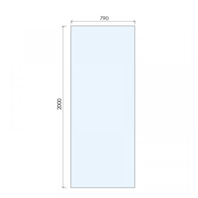 Wet Room Shower Screen 800mm Nickel Frameless with Wall Support Bar - Live Your Colour