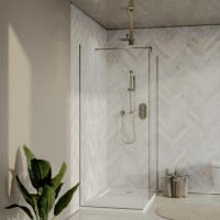 1400x900mm Nickel Wet Room Shower Screen Enclosure - Live Your Colour