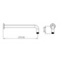 250mm Nickel Round Rainfall Shower Head with Wall Arm