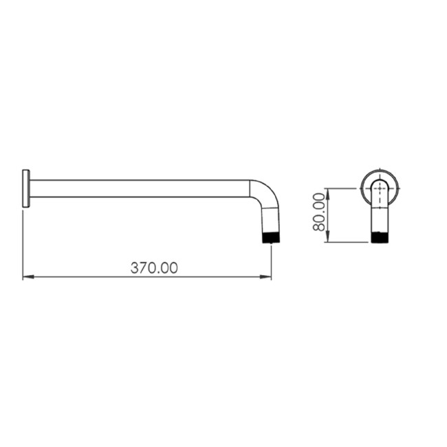 250mm Nickel Round Rainfall Shower Head with Wall Arm