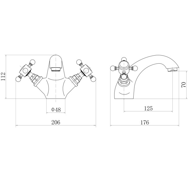 Chrome Freestanding Bath Shower Mixer and Basin Tap Set - Oxford