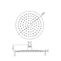 200mm Ultra Slim Round Shower Head with Ceiling Arm