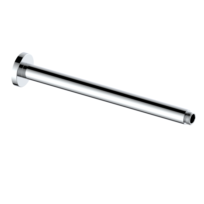 250mm Chrome Ultra Slim Round Rainfall Shower Head with Ceiling Arm