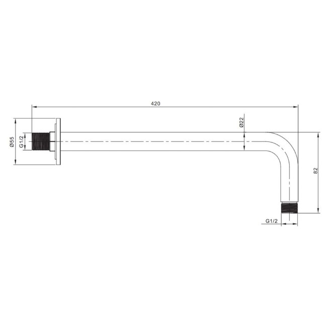 200mm Chrome Ultra Slim Square Rainfall Shower Head with Wall Arm