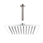 250mm Chrome Ultra Slim Square Rainfall Shower Head with Ceiling Arm