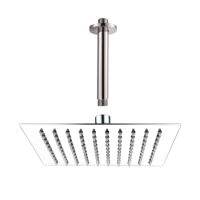 300mm Chrome Ultra Slim Square Rainfall Shower Head with Ceiling Arm