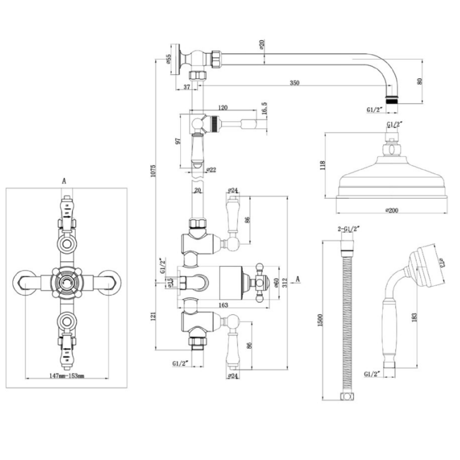 Camden Chrome Bath Shower and Tap Pack