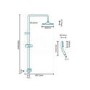 Square Riser Slide Shower Rail Kit - Rina