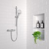 Thermostatic Mixer Bar Shower with Slide Rail Kit &amp; Round Handset - Flow