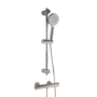 Chrome Thermostatic Round Bar Mixer Shower Set with Slide Rail Kit - Flow