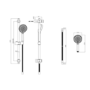 Chrome Thermostatic Round Bar Mixer Shower Set with Slide Rail Kit - Flow