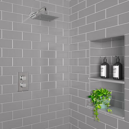 Grade A1 - Chrome Concealed Shower Mixer with Dual Control & Square ...