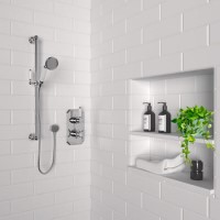 Chrome Single Outlet  Thermostatic Mixer Shower Set with Hand Shower - Cambridge