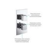 Chrome Dual Outlet Wall Mounted Thermostatic Mixer Shower with Hand Shower - Cube