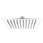 Chrome Dual Outlet Thermostatic Mixer Shower with Square Wall Mounted Shower Head and Handset - Cube