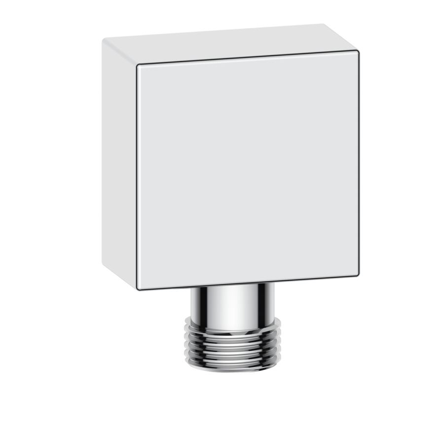 Chrome Dual Outlet Thermostatic Mixer Shower with Square Wall Mounted Shower Head and Handset - Cube
