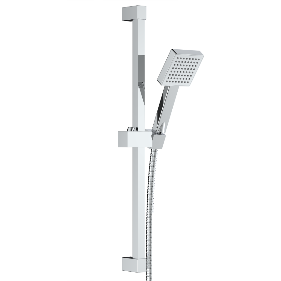 Chrome 2 Outlet Thermostatic Bath Mixer Shower Set With Hand Shower and Bath Filler Spout - Zana