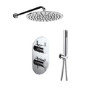 Chrome Dual Outlet Wall Mounted Mixer Shower Set With Hand Shower and Hand Shower - Arissa