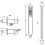 Chrome 2 Outlet  Wall Mounted Thermostatic Mixer Shower Set With Hand Shower - Arissa