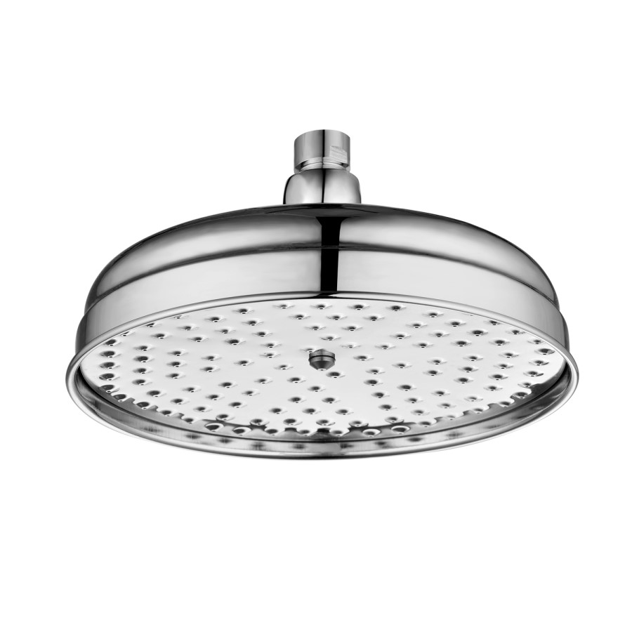 Chrome Concealed Traditional Shower Mixer with Dual Control & Round Wall Mounted Head and Handset - Cambridge