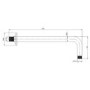 Chrome Dual Outlet Thermostatic Mixer Shower with Square Wall Mounted Shower Head and Handset - Cube