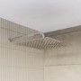 Chrome Dual Outlet Thermostatic Mixer Shower with Square Wall Mounted Shower Head and Handset - Cube