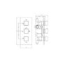 Chrome Dual Outlet Thermostatic Mixer Shower with Square Wall Mounted Shower Head and Handset - Cube