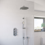 Chrome Concealed Shower Mixer with Triple Control & Round Head - Flow