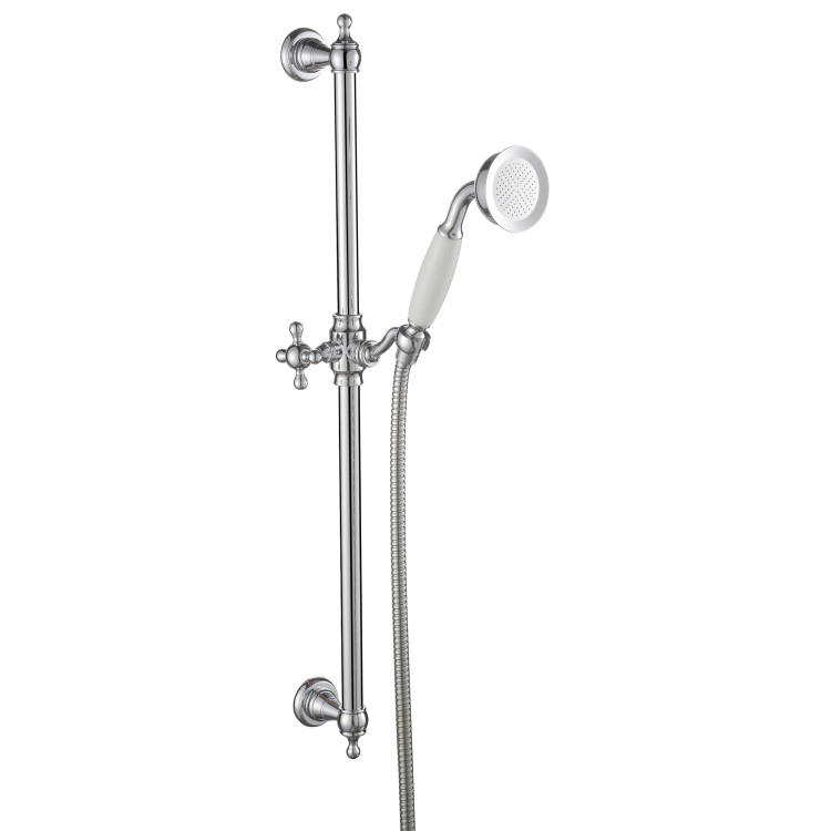 Chrome Dual Outlet Wall Mounted Thermostatic Mixer Shower Set with Hand Shower - Cambridge