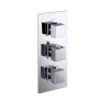 Chrome Dual Outlet Wall Mounted Thermostatic Mixer Shower  with Hand Shower &amp; Overflow Bath Filler - Cube