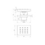 Chrome Concealed Shower Mixer with Triple Control & Square Wall Mounted Head, Handset and Body Jets - Cube