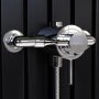 Chrome Thermostatic Mixer Shower With Round Slide Rail Kit & Hand Shower- Volta