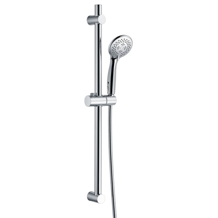 Chrome Round Easy Adjustable Height Slide Rail Kit with Hand Shower