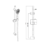 Chrome Round Easy Adjustable Height Slide Rail Kit with Hand Shower