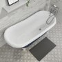 Grade A2 - Blue Freestanding Single Ended Roll Top Slipper Bath with White Feet 1615 x 690mm - Baxenden