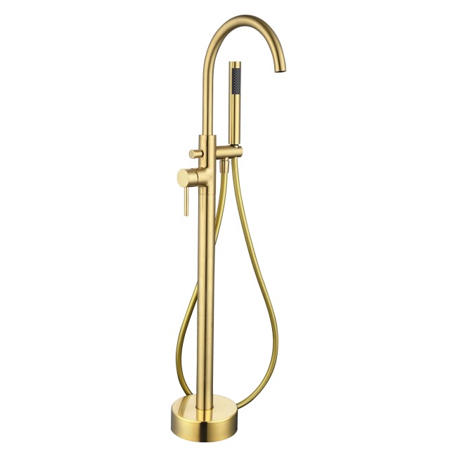 Brass Freestanding Bath Shower Mixer and Basin Tap Set - Arissa