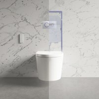 Wall Hung Smart Bidet Japanese Toilet with 1160mm Frame Cistern and White Sensor Flush Plate - Purificare
