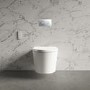 Grade A1 - Wall Hung Smart Bidet Round Toilet with 1160mm Frame Cistern and White Sensor Flush Plate - Purificare