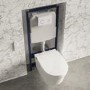 Wall Hung Smart Bidet Japanese Toilet with 1160mm Frame Cistern and White Sensor Flush Plate - Purificare