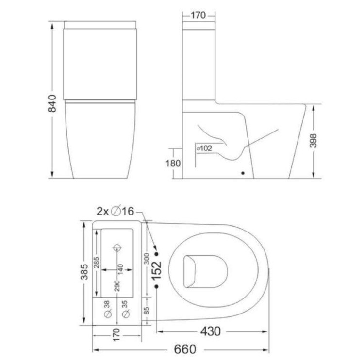 Close Coupled Toilet with Sink on Top Cloakroom Suite - Legend