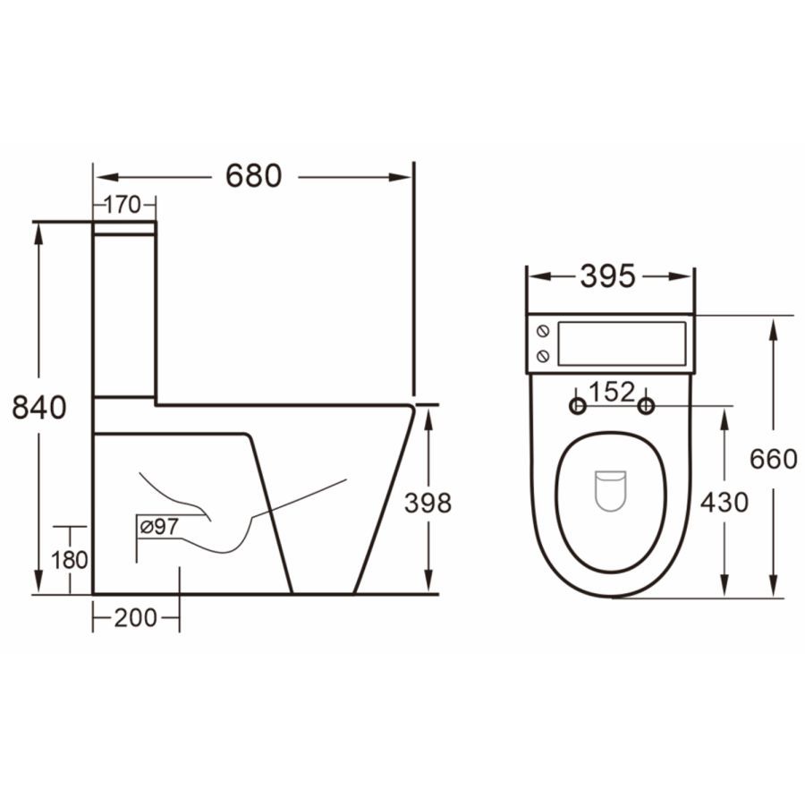 ONLY OPENED - Close Coupled Toilet with Sink on Top - Legend
