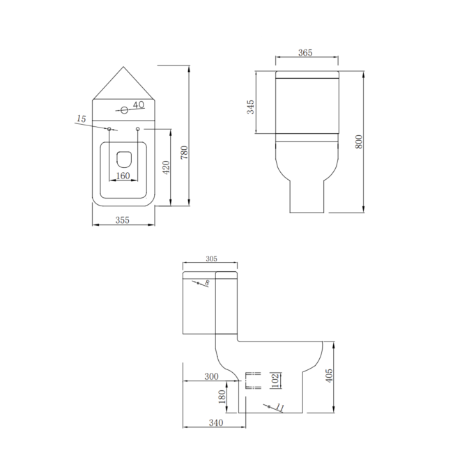 Close Coupled Corner Toilet and Semi Pedestal Basin Bathroom Suite - Seren