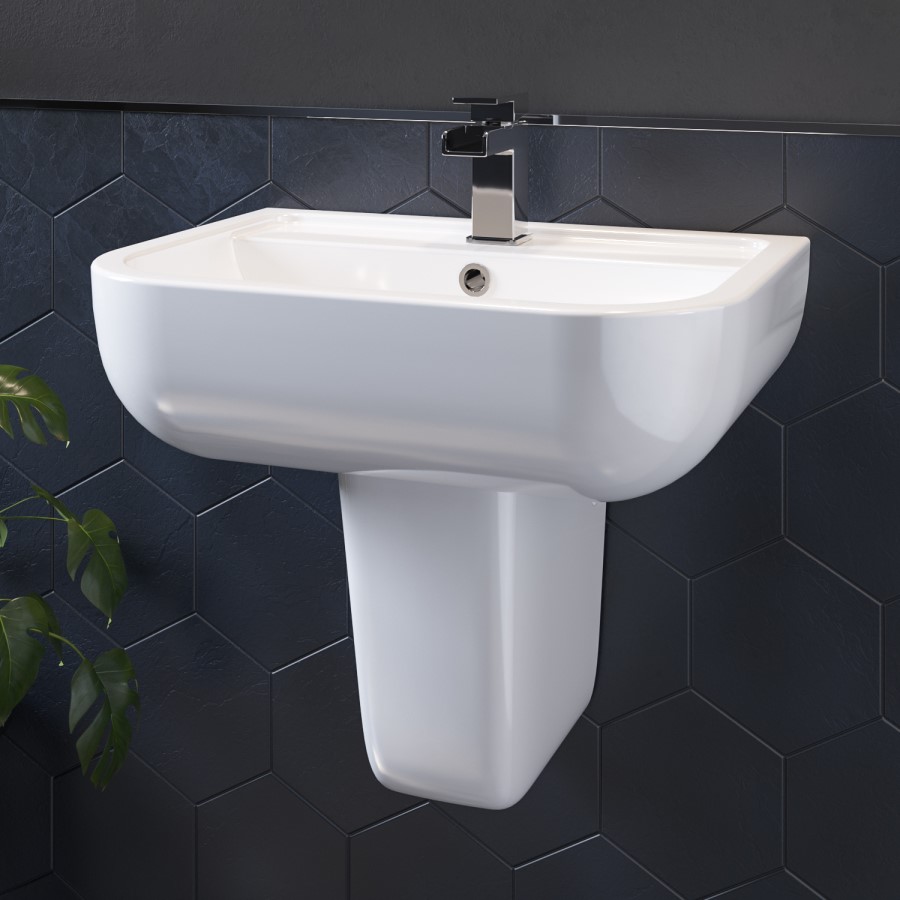 Modern Semi Pedestal Basin 550mm- Seren 