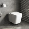 Wall Hung Toilet with Soft Close Seat Cistern Frame and Black Flush - Evan